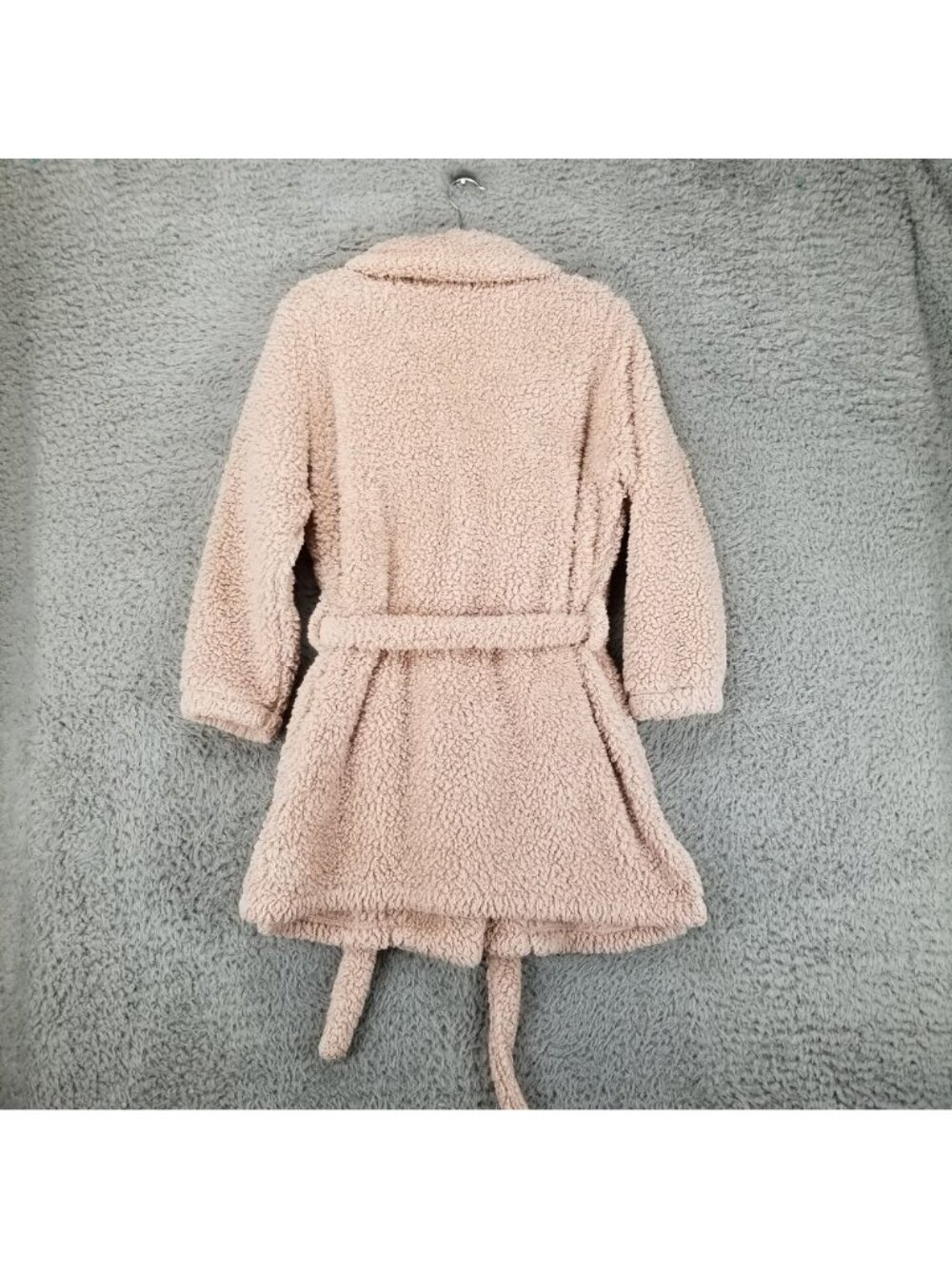 Natori Robe Womens Large/XL Dusty Pink Plush Long Sleeve Lounge Short Robe - Picture 7 of 7